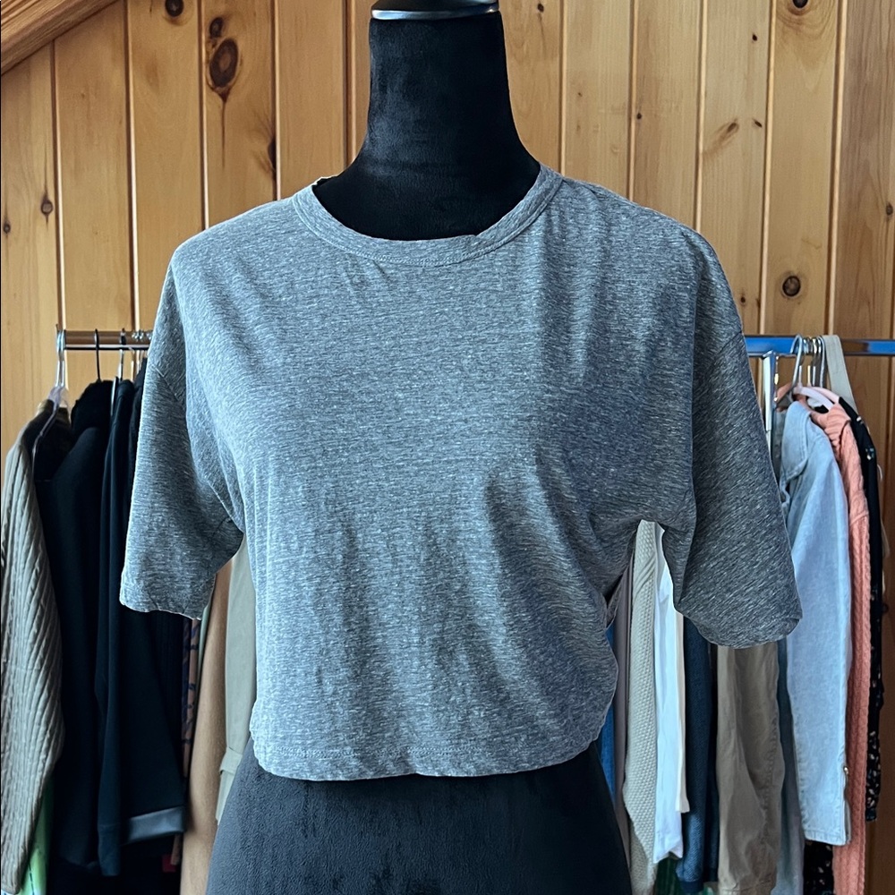 A.L.C. Heather Gray‎ Women's Tee tie back jersey casual activewear